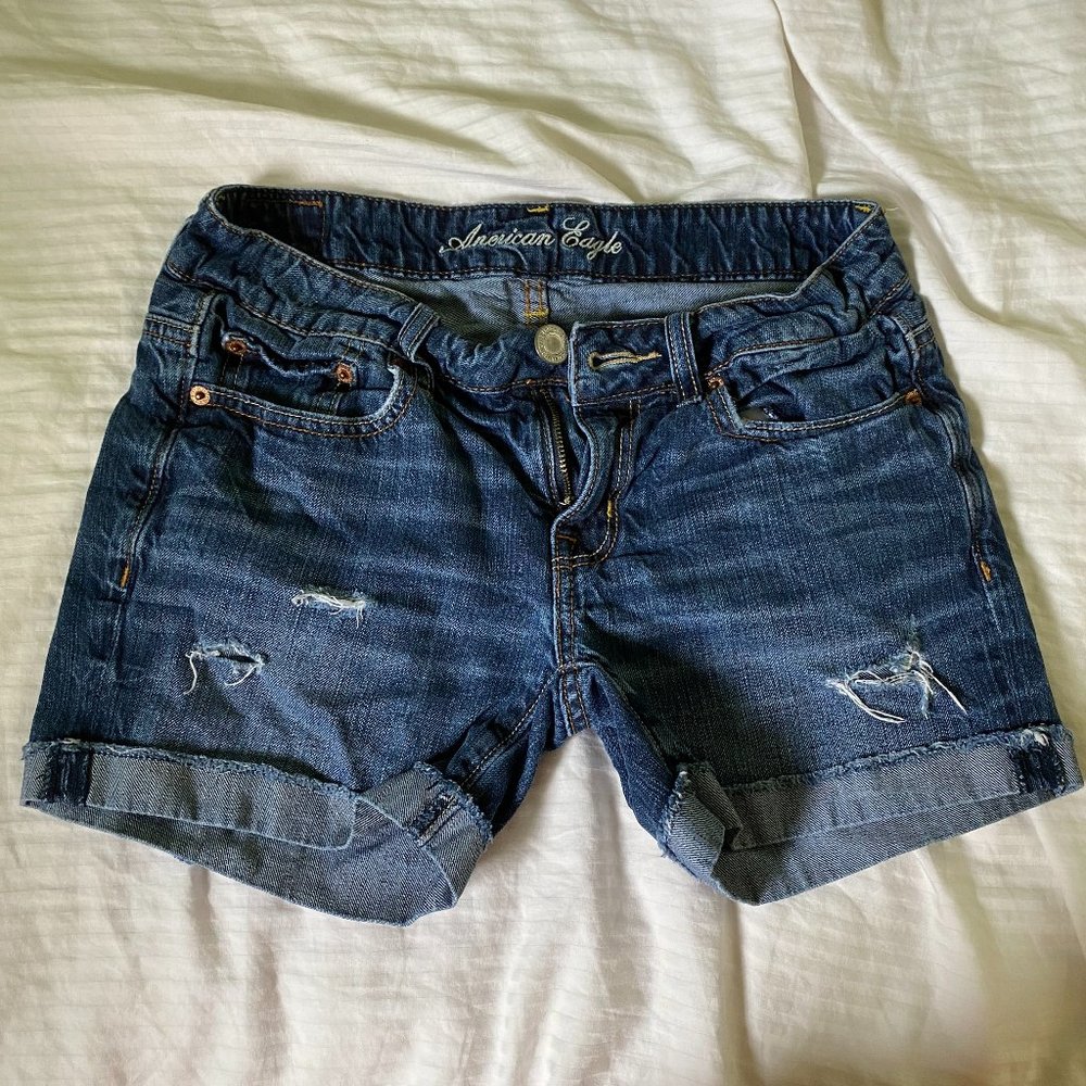 American Eagle Cuffed Denim Shorts